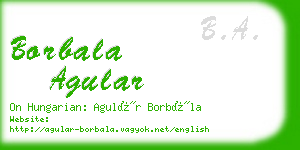 borbala agular business card